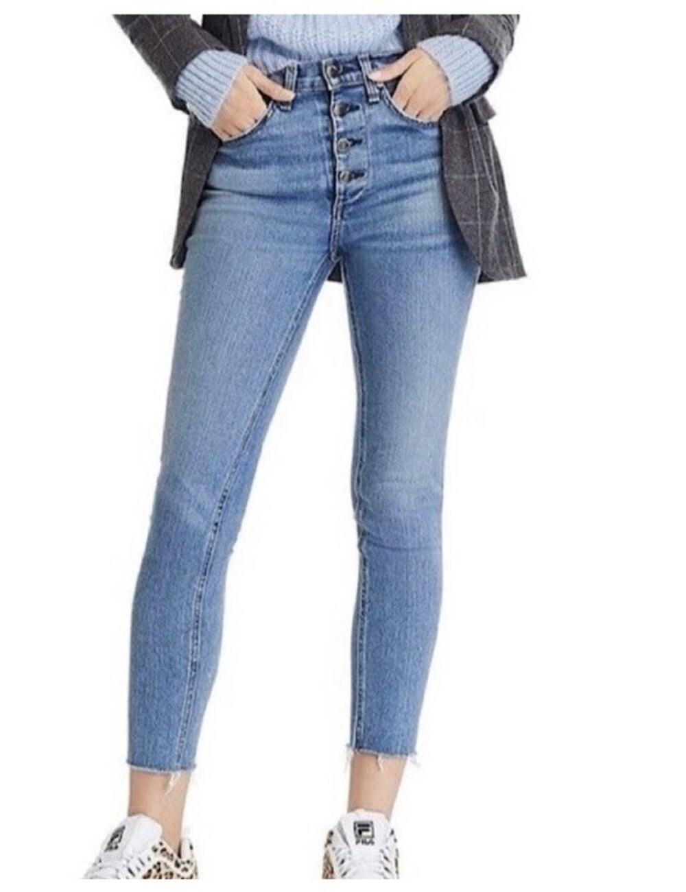 Rag & Bone Jeans Womens Sz 24 Nina High Rise Ankle Skinny Button Fly Denim Pants